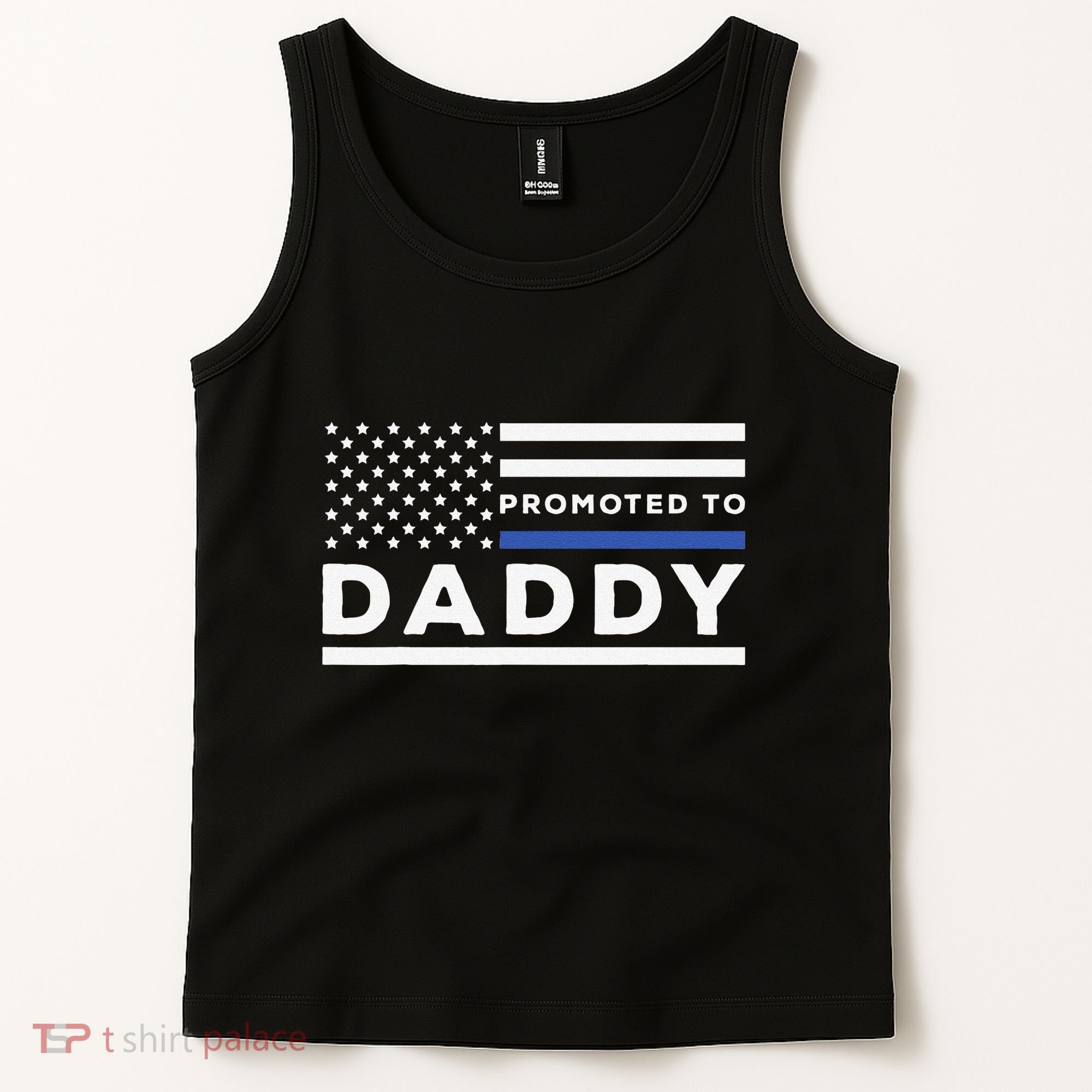 Promoted To Daddy Funny Police Officer Future Father Dad Tank Top