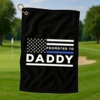 Promoted To Daddy Funny Police Officer Future Father Dad Golf Towel thumb 1