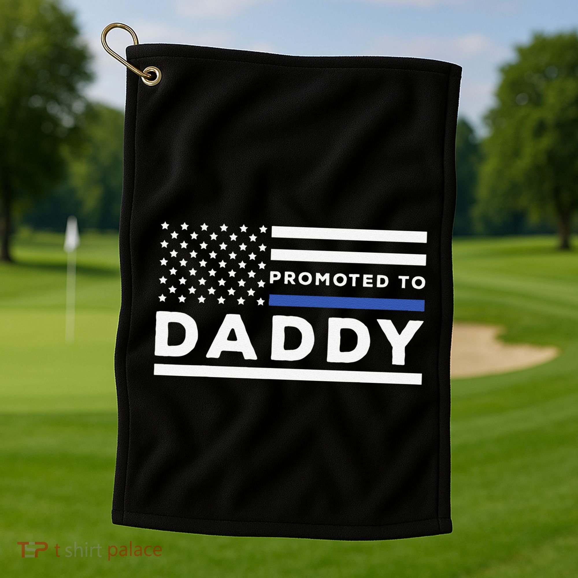 Promoted To Daddy Funny Police Officer Future Father Dad Golf Towel