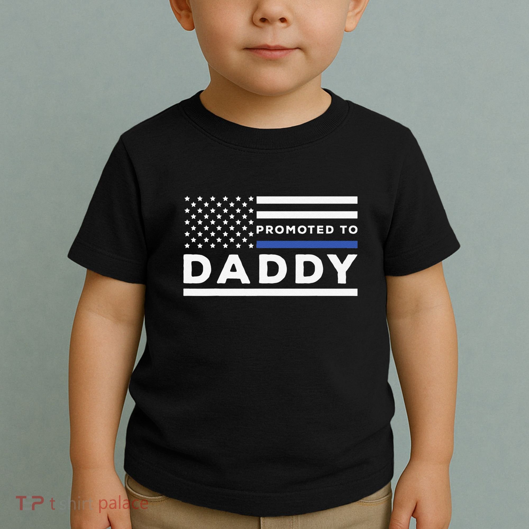 Promoted To Daddy Funny Police Officer Future Father Dad Toddler T-Shirt