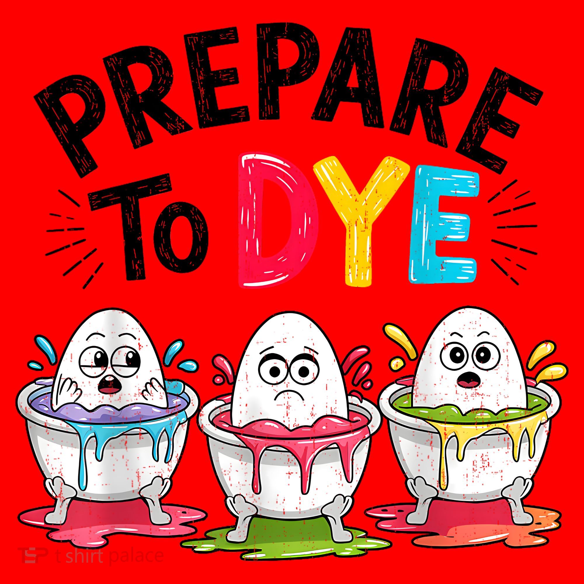 Prepare To Dye Funny Easter Eggs Santa Hat