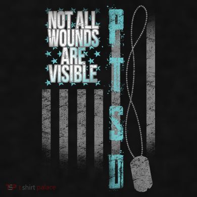 Not All Wounds Are Visible Ptsd Veteran Flag Ladies PosiCharge Tri-Blend Wicking Tank