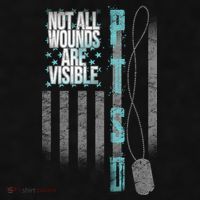 Not All Wounds Are Visible Ptsd Veteran Flag Ladies PosiCharge Tri-Blend Wicking Tank thumb 2