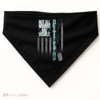 Not All Wounds Are Visible Ptsd Veteran Flag USA-Made Doggie Bandana thumb 0