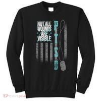 Not All Wounds Are Visible Ptsd Veteran Flag Sweatshirt thumb 0