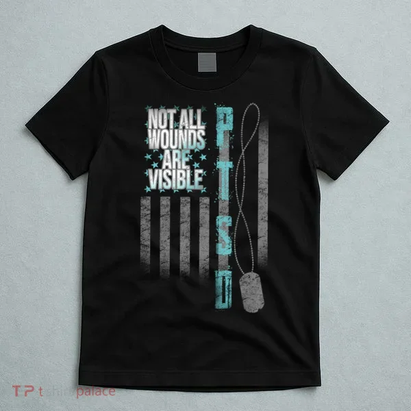 Not All Wounds Are Visible Ptsd Veteran Flag T-Shirt