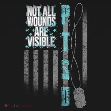 Not All Wounds Are Visible Ptsd Veteran Flag Bucket Hat