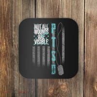 Not All Wounds Are Visible Ptsd Veteran Flag Coaster thumb 0