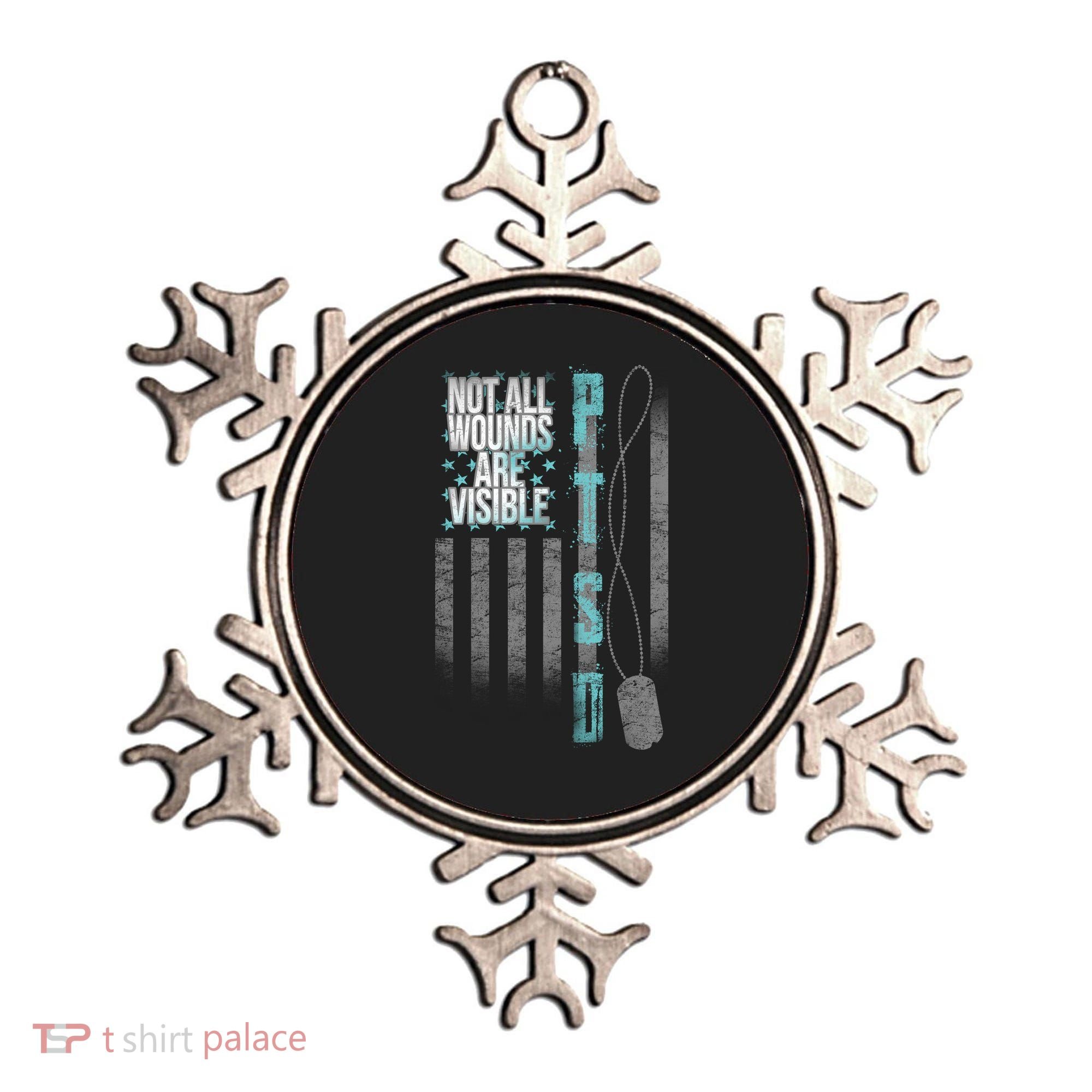 Not All Wounds Are Visible Ptsd Veteran Flag Ornament