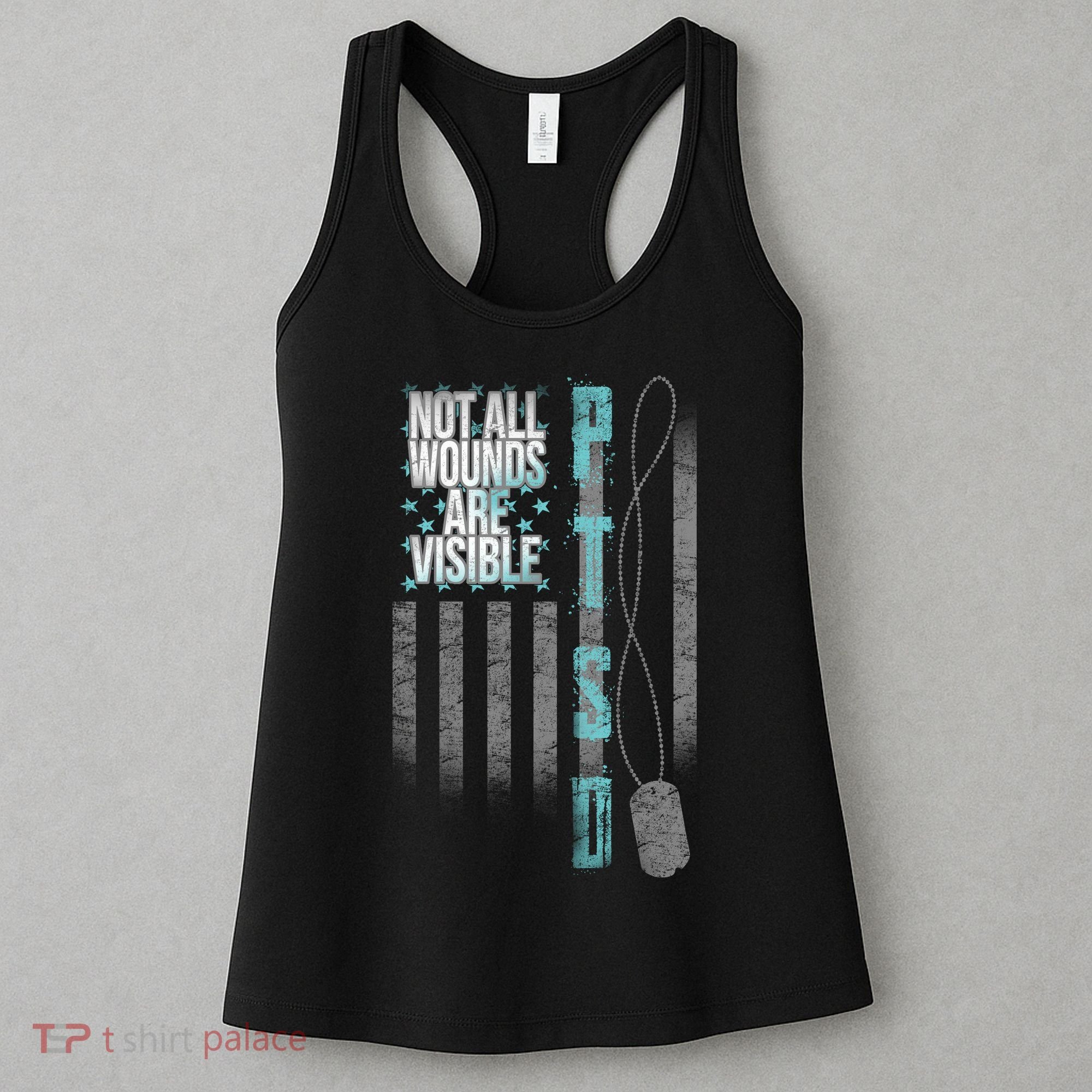 Not All Wounds Are Visible Ptsd Veteran Flag Women's Tank Top