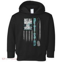 Not All Wounds Are Visible Ptsd Veteran Flag Toddler Hoodie thumb 0