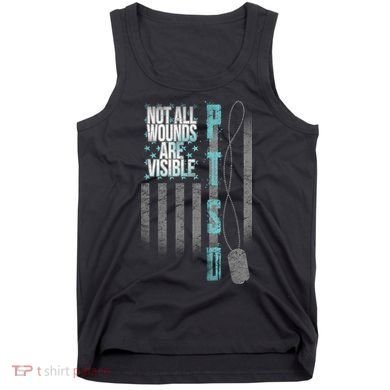 Not All Wounds Are Visible Ptsd Veteran Flag Tank Top