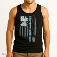 Not All Wounds Are Visible Ptsd Veteran Flag Tank Top thumb 3