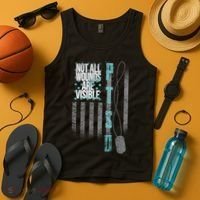Not All Wounds Are Visible Ptsd Veteran Flag Tank Top thumb 4