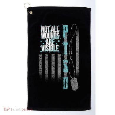 Not All Wounds Are Visible Ptsd Veteran Flag Golf Towel