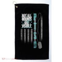Not All Wounds Are Visible Ptsd Veteran Flag Golf Towel thumb 0