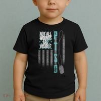 Not All Wounds Are Visible Ptsd Veteran Flag Toddler T-Shirt thumb 2