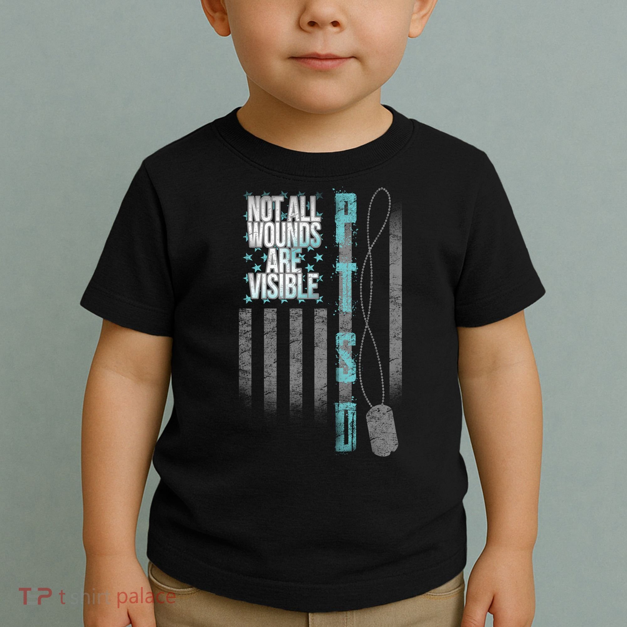 Not All Wounds Are Visible Ptsd Veteran Flag Toddler T-Shirt
