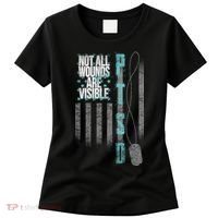Not All Wounds Are Visible Ptsd Veteran Flag Women's T-Shirt thumb 0