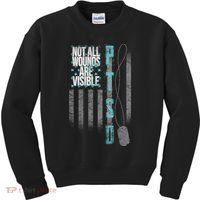 Not All Wounds Are Visible Ptsd Veteran Flag Kids Sweatshirt thumb 0