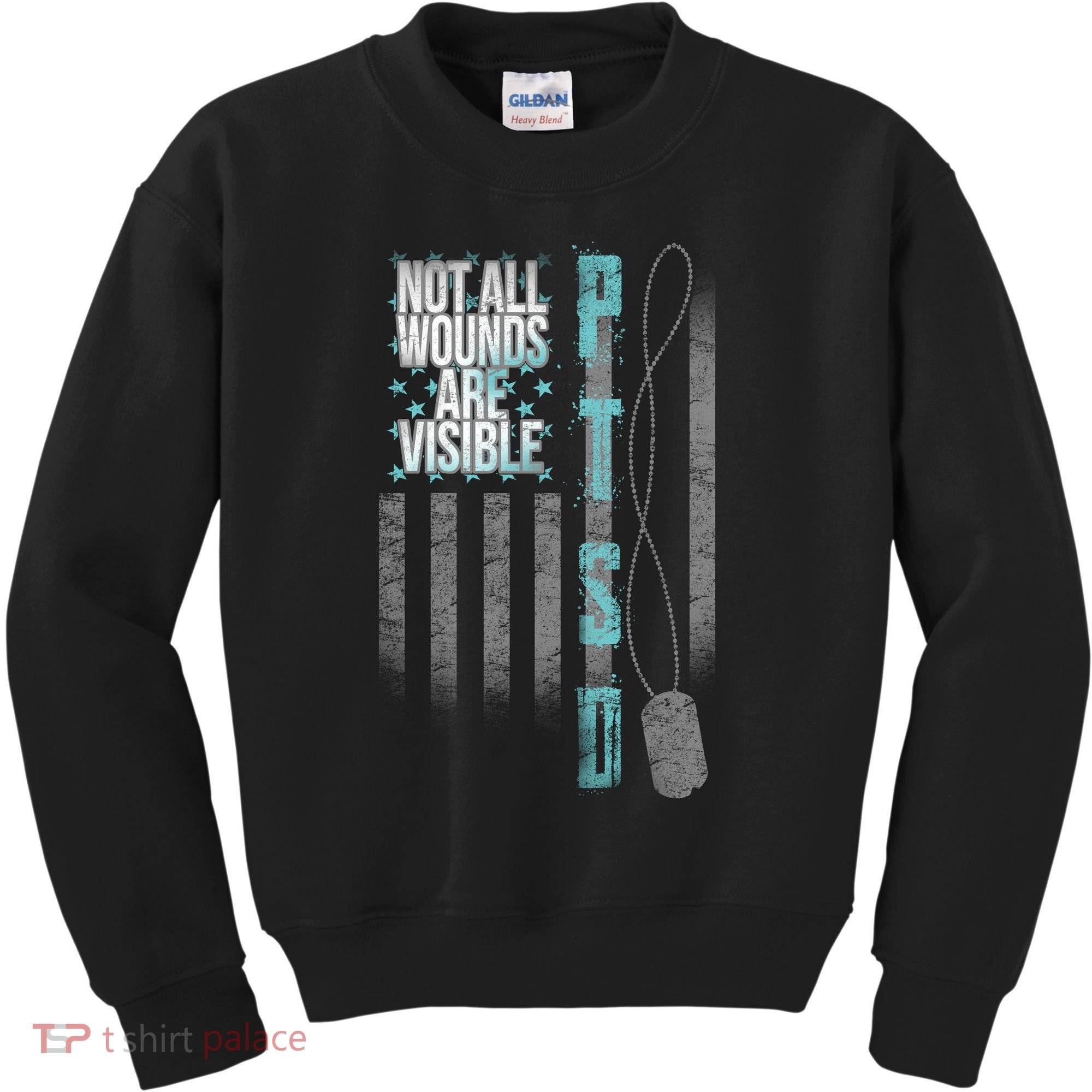 Not All Wounds Are Visible Ptsd Veteran Flag Kids Sweatshirt