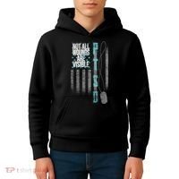 Not All Wounds Are Visible Ptsd Veteran Flag Kids Hoodie thumb 4