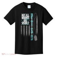Not All Wounds Are Visible Ptsd Veteran Flag Kids T-Shirt thumb 0