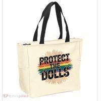 Protect The Dolls Funny Quote  Women Pride Month  Tote Bag thumb 2