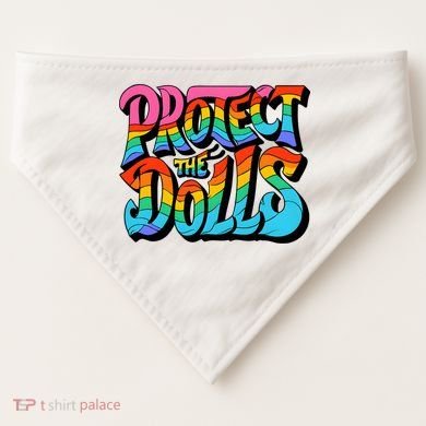 Protect The Dolls Retro Protect The Dolls LGBTQ Pride  USA-Made Doggie Bandana