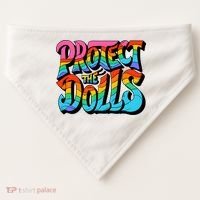 Protect The Dolls Retro Protect The Dolls LGBTQ Pride  USA-Made Doggie Bandana thumb 0