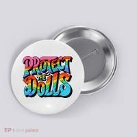 Protect The Dolls Retro Protect The Dolls LGBTQ Pride  Button thumb 0
