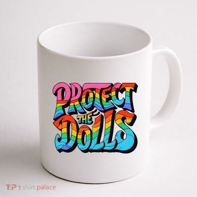 Protect The Dolls Retro Protect The Dolls LGBTQ Pride  Coffee Mug back