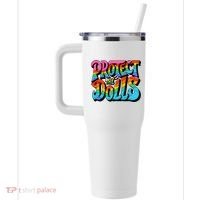 Protect The Dolls Retro Protect The Dolls LGBTQ Pride  40oz Vacuum Insulated Stainless Steel Travel Tumbler thumb 2