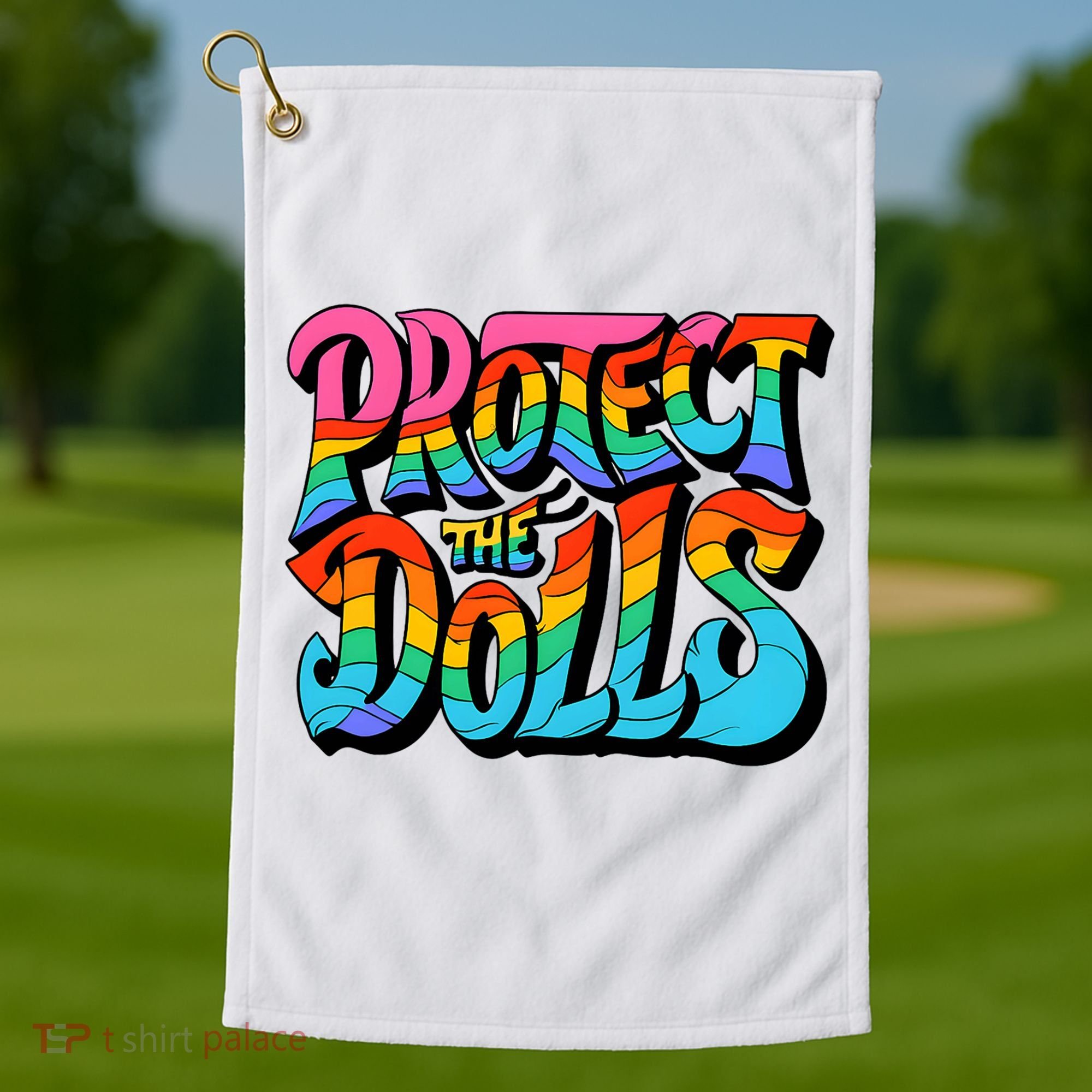 Protect The Dolls Retro Protect The Dolls LGBTQ Pride  Golf Towel