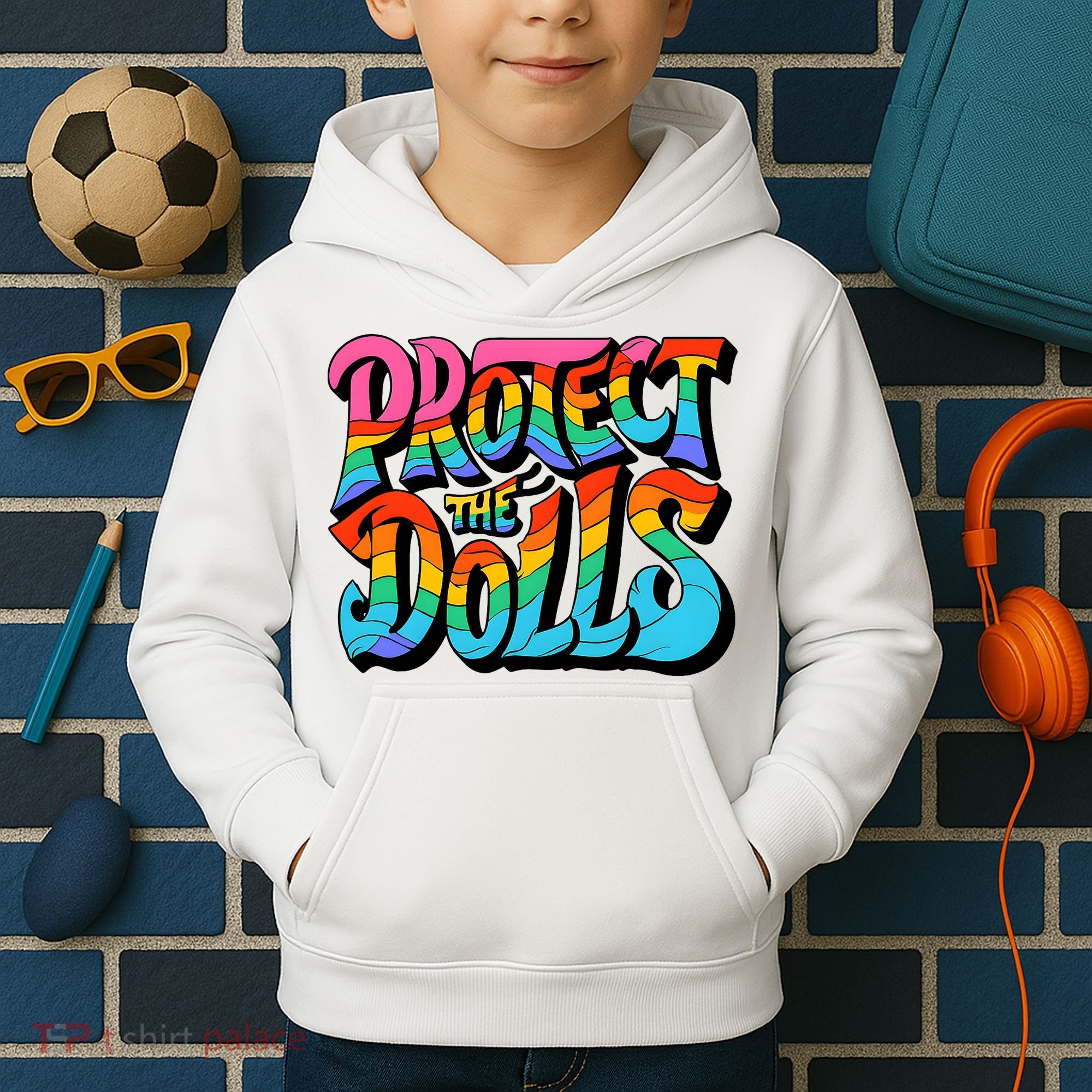 Protect The Dolls Retro Protect The Dolls LGBTQ Pride  Kids Hoodie