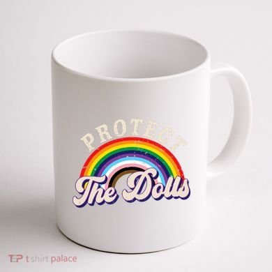 Protect The Dolls Retro Coffee Mug back