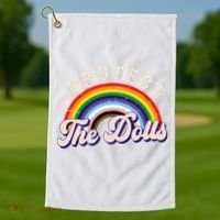Protect The Dolls Retro Golf Towel thumb 1