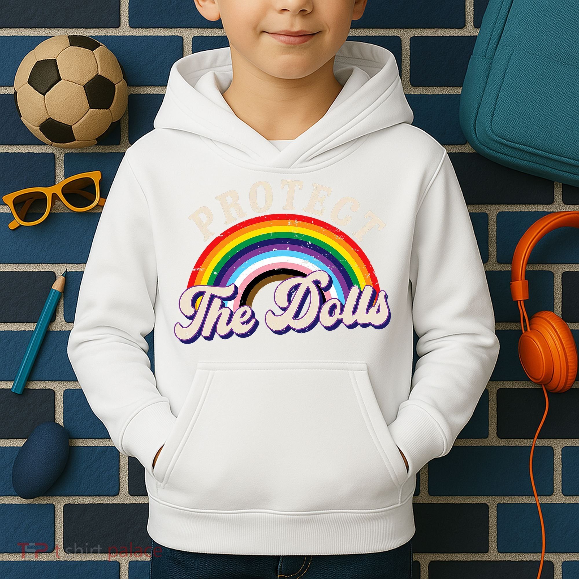 Protect The Dolls Retro Kids Hoodie
