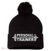 Personal Trainer Exercise Fitness Training Pom Pom 12in Knit Beanie thumb 0