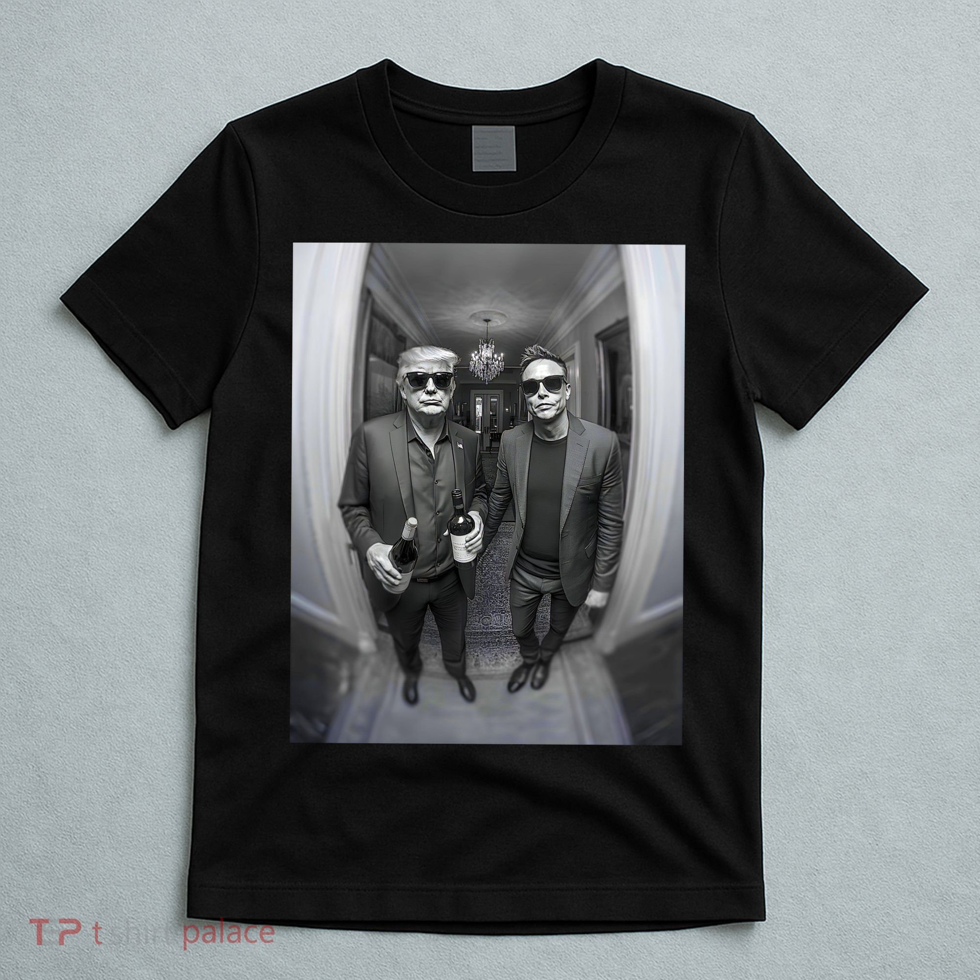 President Trump Elon Musk Funny Meme Knocking On Door T-Shirt