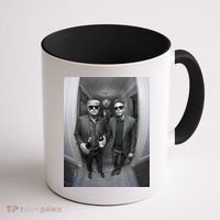 President Trump Elon Musk Funny Meme Knocking On Door Coffee Mug thumb 1