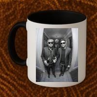 President Trump Elon Musk Funny Meme Knocking On Door Coffee Mug thumb 2