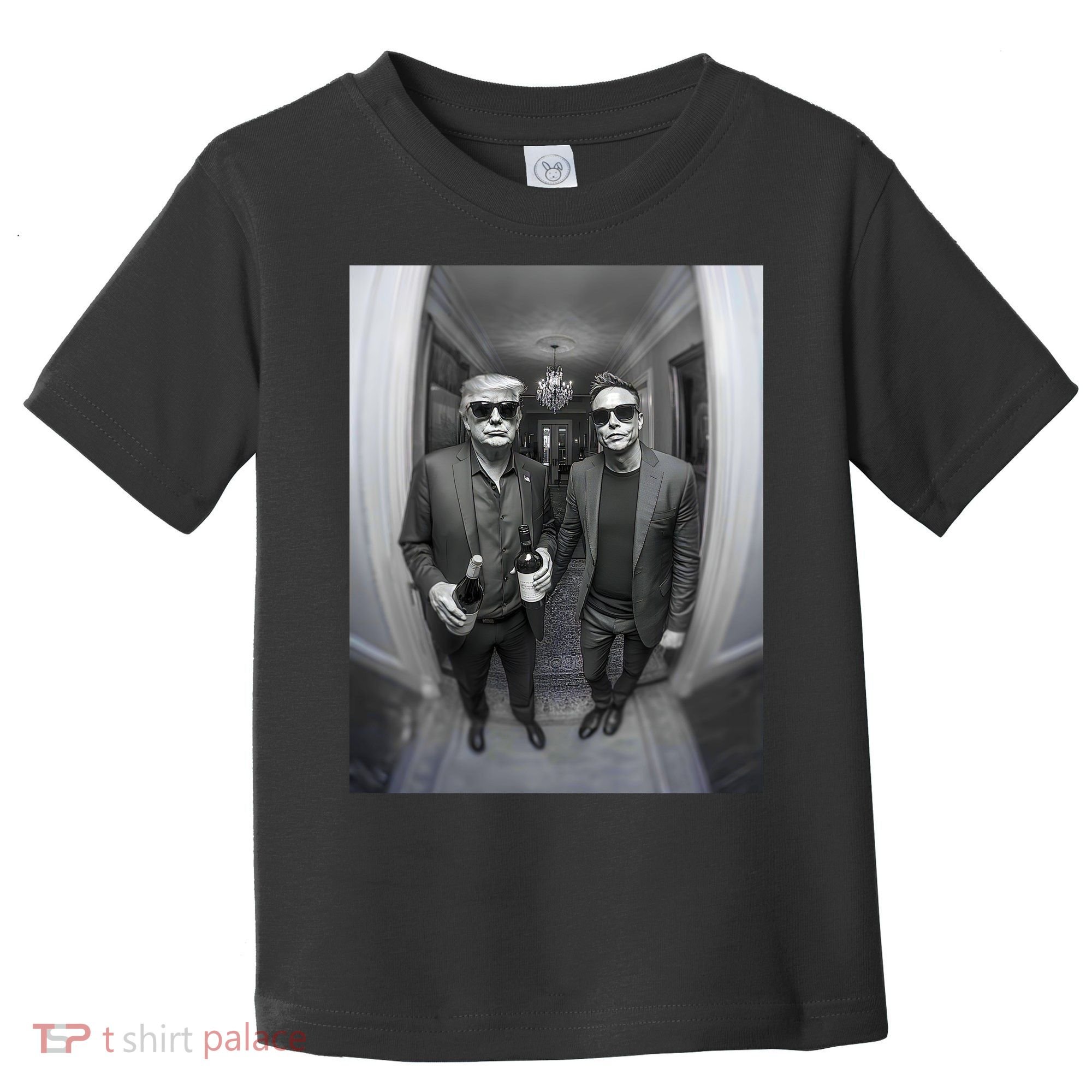 President Trump Elon Musk Funny Meme Knocking On Door Toddler T-Shirt