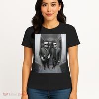 President Trump Elon Musk Funny Meme Knocking On Door Women's T-Shirt thumb 4