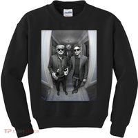 President Trump Elon Musk Funny Meme Knocking On Door Kids Sweatshirt thumb 0