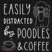 Poodle Tee Easily Distracted Poodles Coffee Poodle USA-Made Doggie Bandana thumb 2