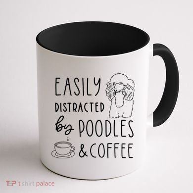 Poodle Tee Easily Distracted Poodles Coffee Poodle Coffee Mug back