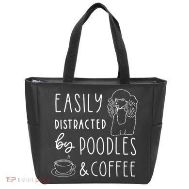 Poodle Tee Easily Distracted Poodles Coffee Poodle Tote Bag