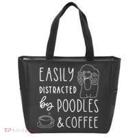 Poodle Tee Easily Distracted Poodles Coffee Poodle Tote Bag thumb 0