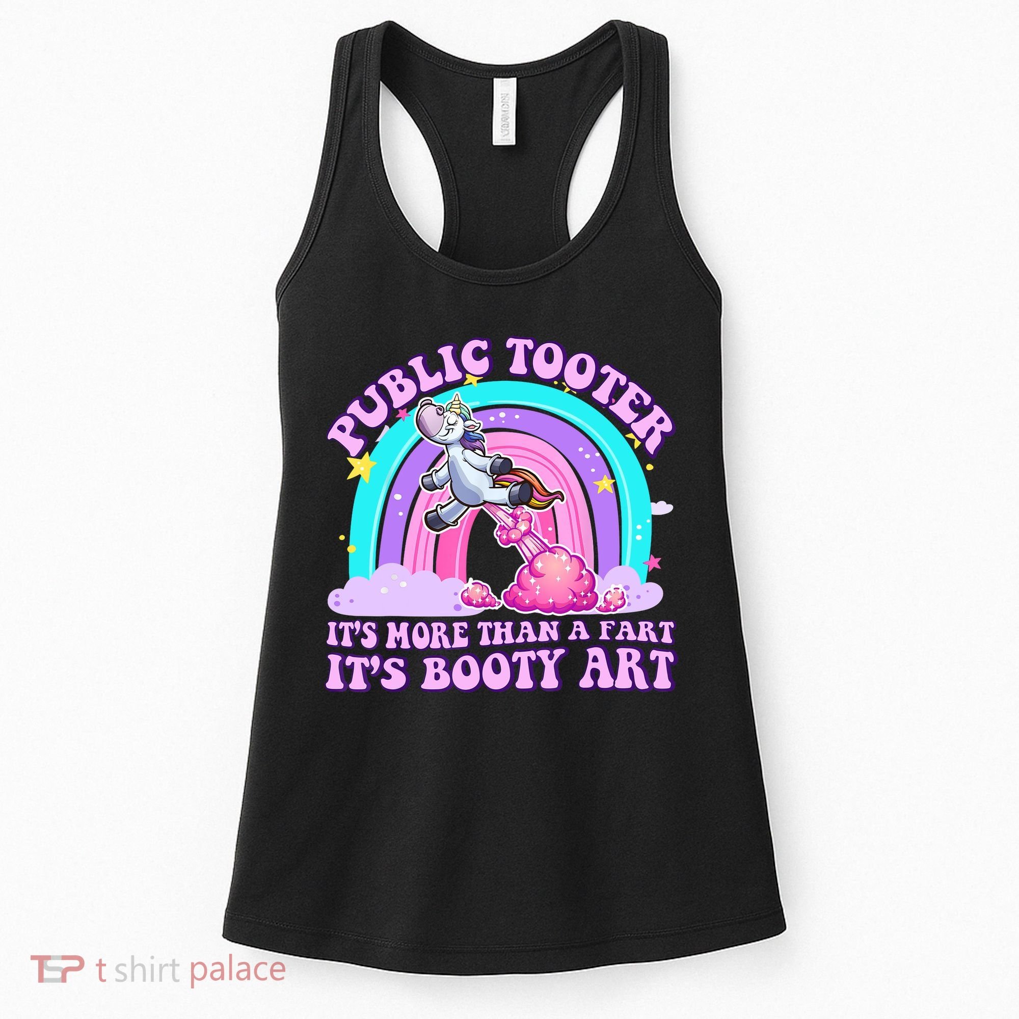 Public Tooter Funny Unicorn Inappropriate Embarrassing Adult  Women's Tank Top